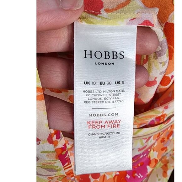 Hobbs London Floral Watercolor Sheer Silk Dress Sz 6 - Picture 4 of 8